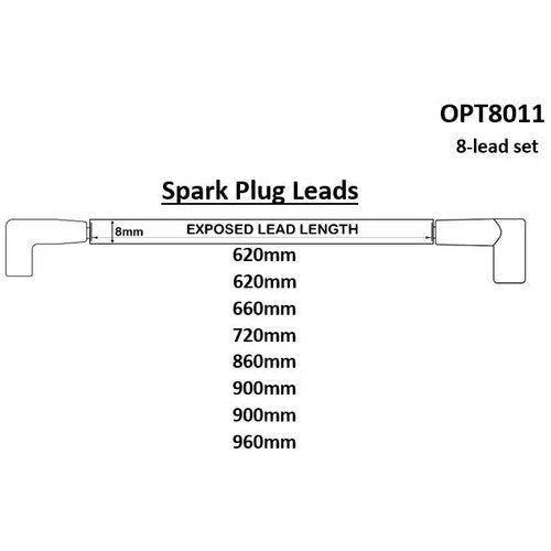 Ignition Lead Set for Chrysler Dodge, part OPT8011