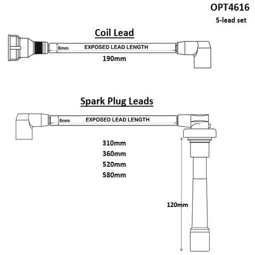 Ignition Lead Set for Nissan SR18, part OPT4616