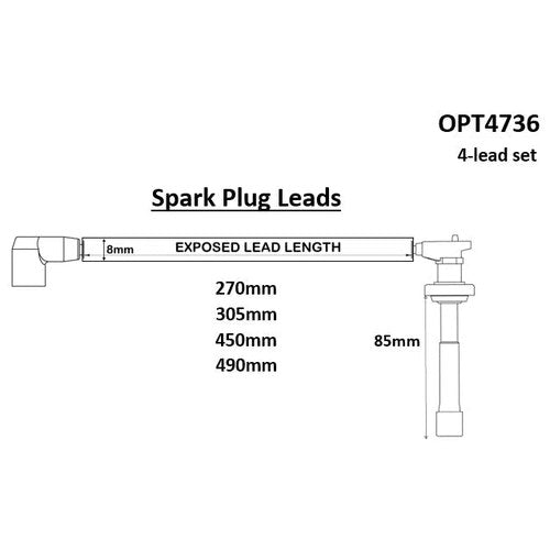 Ignition Lead Set for Opel, part OPT4736