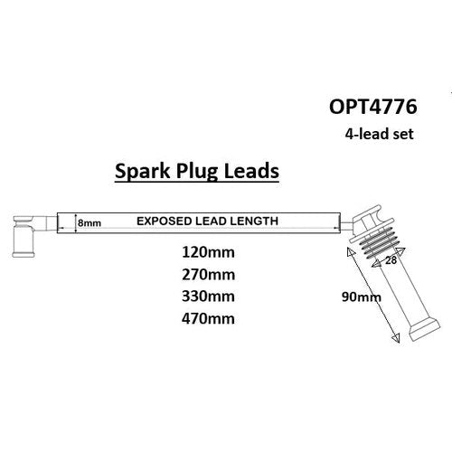 Ignition Lead Set for Subaru EJ20, part OPT4776