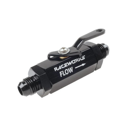 Raceworks AN Shut-Off Valve, 6061 T6 Aluminium | RWF-650-06BK