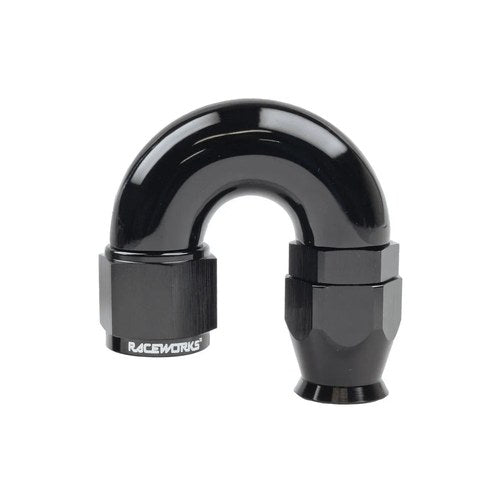Raceworks Teflon Braid Hose End 180 Degree | RWF-206-04BK