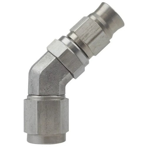 Raceworks Teflon Braid Hose End 45 Degree S-S | RWF-202-03SS