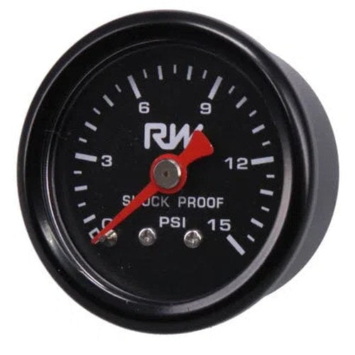 Raceworks Fuel Pressure Gauge 0-15PSI | FSA-519BK