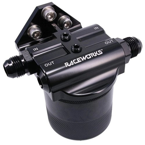 Raceworks 4-Port Remote Oil Filter Mount 3/4in-16 | ALY-153BK