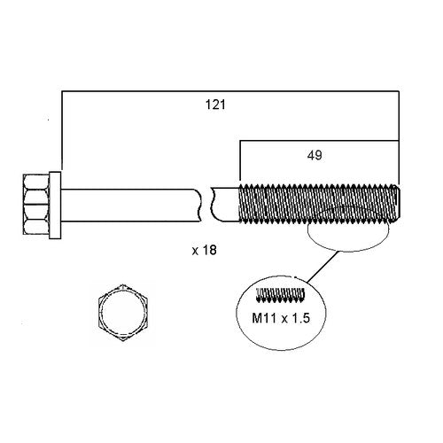 Permaseal Head Bolt Set for Isuzu 4JB1 4JG2 | HBS009