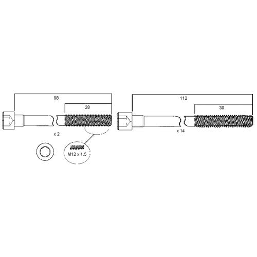 Permaseal Head Bolt Set for Nissan VG30DE and DETT | HBS082