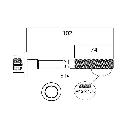 Permaseal Head Bolt Set for Mercedes-Benz 190, 260 and 300 | HBS132