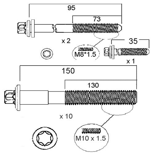 Permaseal Head Bolt Set for Mini N12B16 | HBS239