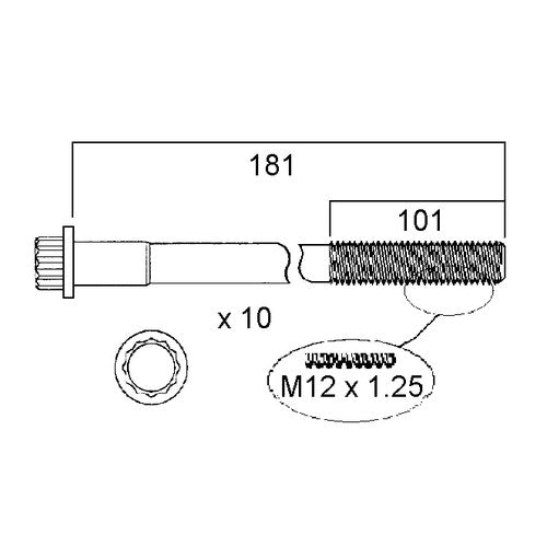 Permaseal Head Bolt Set for Toyota 1AD-FTV | HBS244