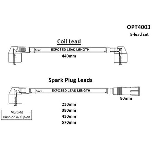 HT Lead Set for Toyota 22R 5MM | OPT4003