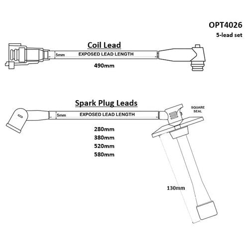 Copper HT Lead Set 4 Cyl Uni | OPT4026