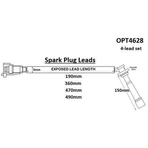4-Lead HT Lead Set for TOY 5SFE | OPT4628