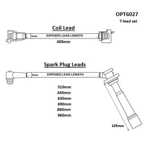 Ignition Lead Set for Mitsubishi V6 DOHC | OPT6027