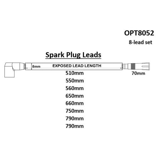 Ignition Lead Set for Ford V8 Windsor 87> | OPT8052
