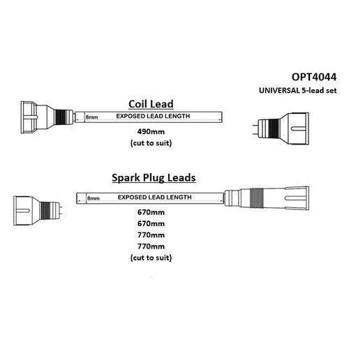 HT Lead Set 4 Cyl Uni | OPT4044CU