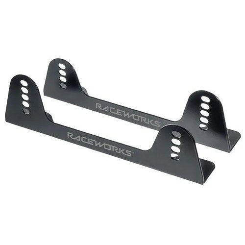 Raceworks Black Mild Steel Seat Mounts 110mm Pair | VPR-052