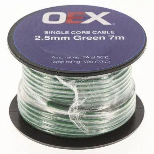 OEX Single-Core Automotive Cable 2.5mm Green 7m | ACX0696-7M