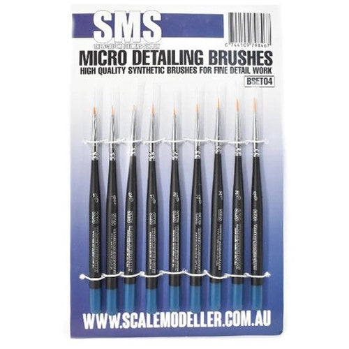 SMS Synthetic Micro Detailing Brush Set, 9 Piece | BSET04