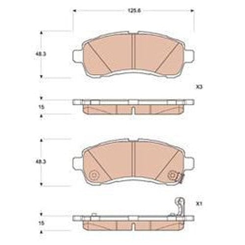 TRW DTEC Ceramic Brake Pad Set for Mazda Demio, part GDB7918DT