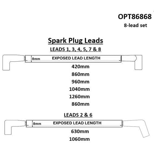 Ignition Lead Set for Ford OHC, part OPT86868