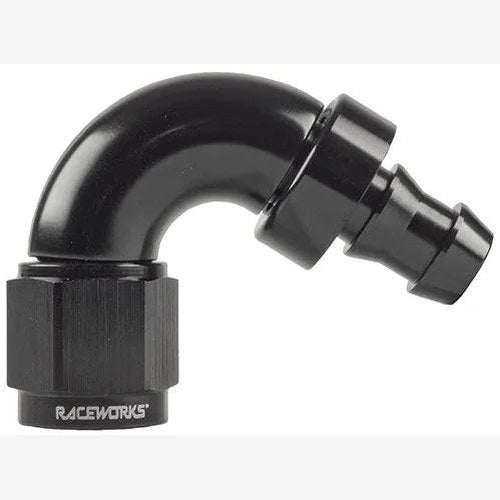 Raceworks 400 Series Push Lok Hose End 120 Degree | RWF-404-04BK