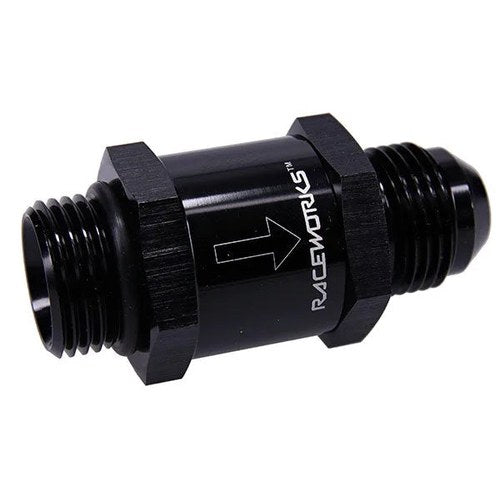 Raceworks AN One-Way Fuel Valve | RWF-610-06BK