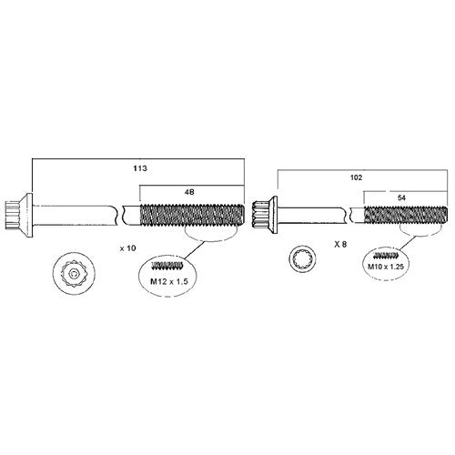 Permaseal Head Bolt Set for Mazda WL | HBS013