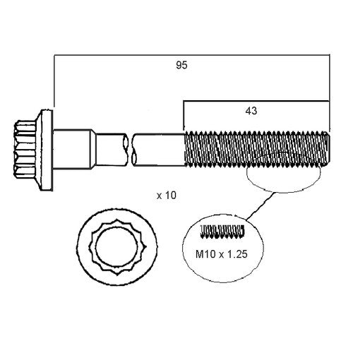 Permaseal Head Bolt Set for Mitsubishi 4G9# | HBS017