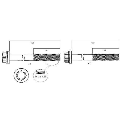 Permaseal Head Bolt Set for Mazda SL | HBS053