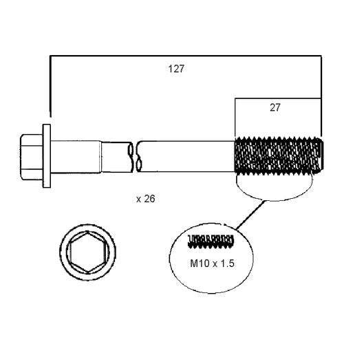 Permaseal Head Bolt Set for Nissan TB42 and TB45 | HBS093