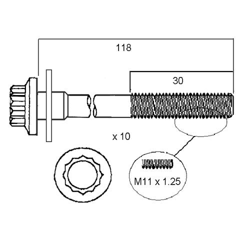 Permaseal Head Bolt Set for Mitsubishi 4G63 and 4G64 | HBS119