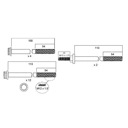 Permaseal Head Bolt Set for Isuzu 4BD1T | HBS153