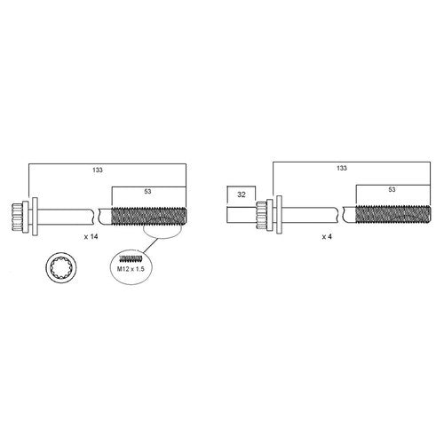 Permaseal Head Bolt Set for Nissan ZD30DDTI | HBS185