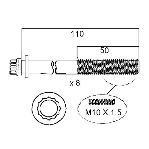 Permaseal Head Bolt Set for Suzuki K10 | HBS249