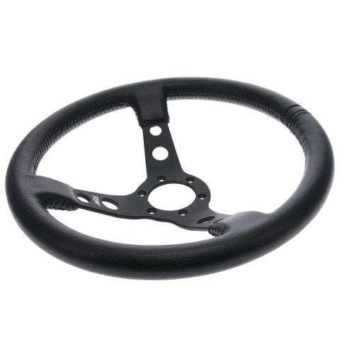 Raceworks Dished Leather Steering Wheel 350MM | VPR-196BK