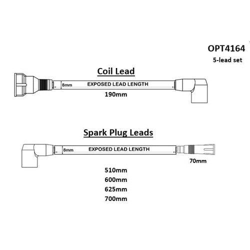 HT Lead Set for Toyota 4AGE 7MM 5 Lead | OPT4164