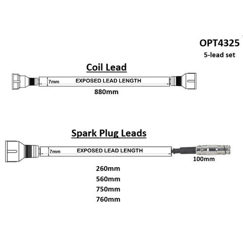 HT Lead Set for Mitsubishi 4G91 DOHC Carb | OPT4325