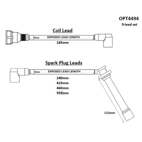 HT Lead Set for Mitsubishi L300 4G64 5MM 05> | OPT4494