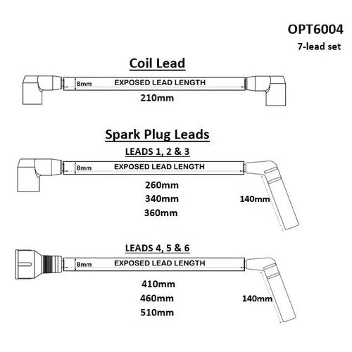 Ignition Lead Set for Mazda KL/K8 V6 | OPT6004