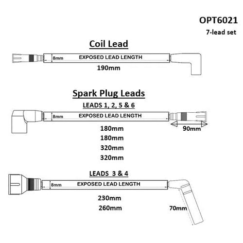 Ignition Lead Set for Nissan VG30 | OPT6021