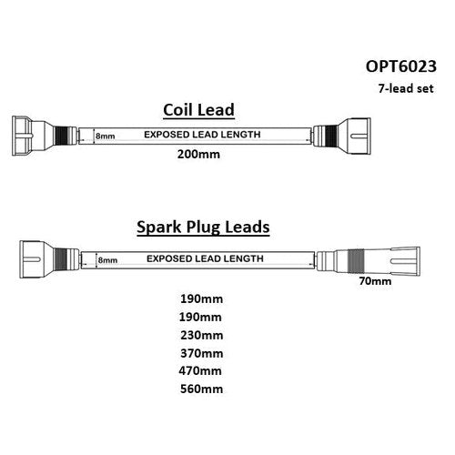 Ignition Lead Set for GM V6 VS.VY W/SHEILD | OPT6023