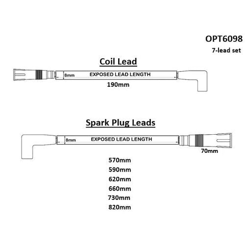 Ignition Lead Set for Falcon EF 6 94.96 | OPT6098