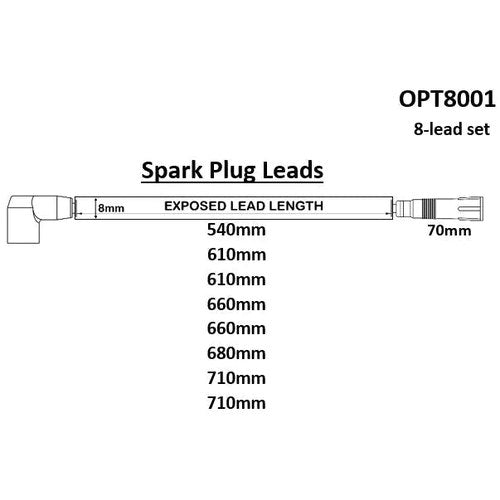 Ignition Lead Set for Ford V8 64.85 | OPT8001