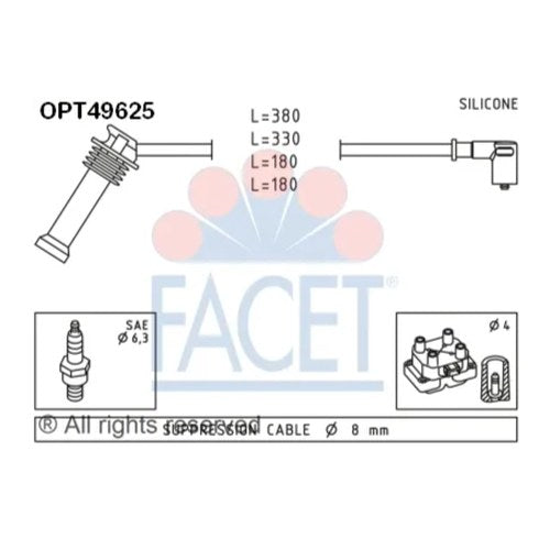 Ignition Lead Set for Ford Mondeo 93.96 and Focus | OPT49625