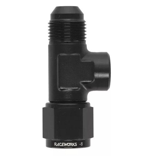 Raceworks Swivel Hose Fitting AN-6 with Sensor Port | RWF-135-06BK