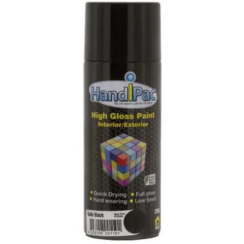Handipac Satin Black Spray Paint 280g | HPSB280