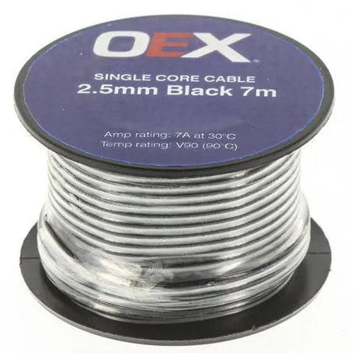OEX Single-Core Automotive Cable 2.5mm Black 7m | ACX0693-7M