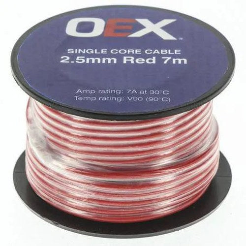 OEX Single-Core Automotive Cable 2.5mm Red 7m | ACX0694-7M