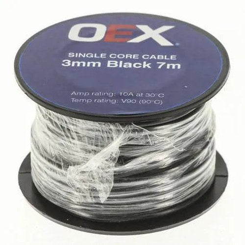 OEX Single-Core Automotive Cable 3mm Black 7m | ACX0700-7M
